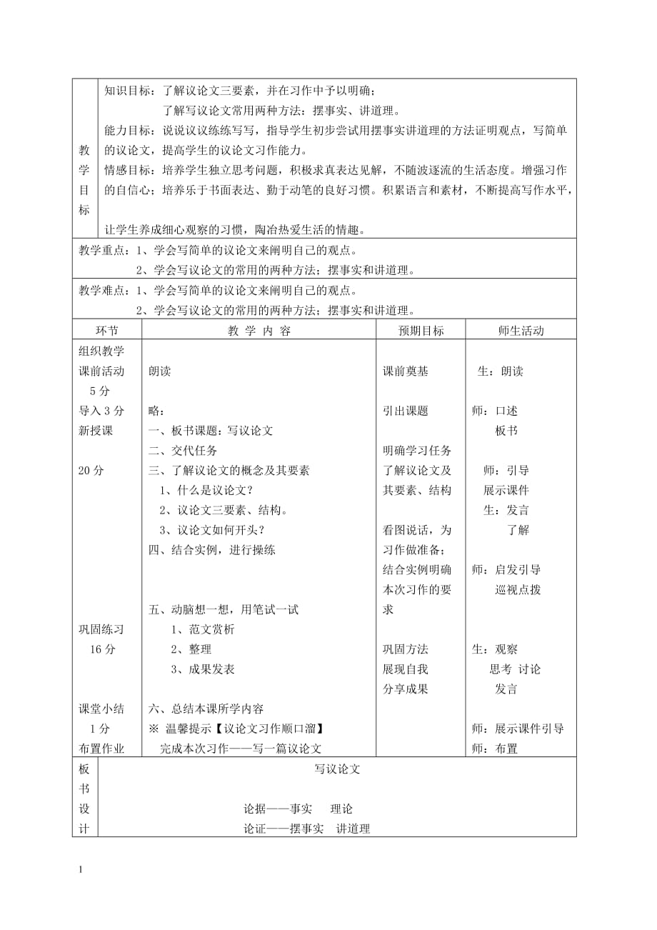 张媛：议论文作文指导课教学设计讲义资料_第2页