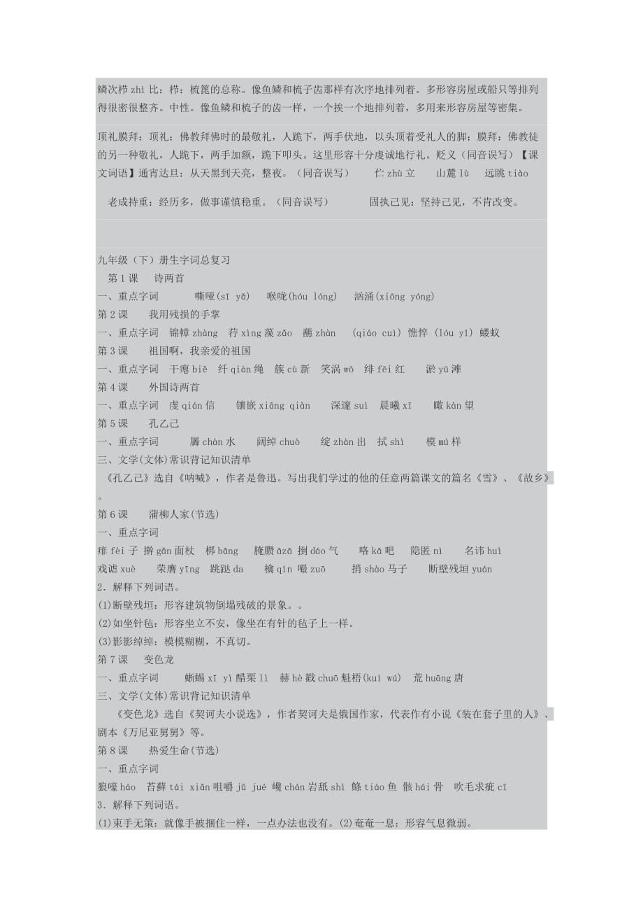 人教版语文九年级下册字词整理.doc_第4页