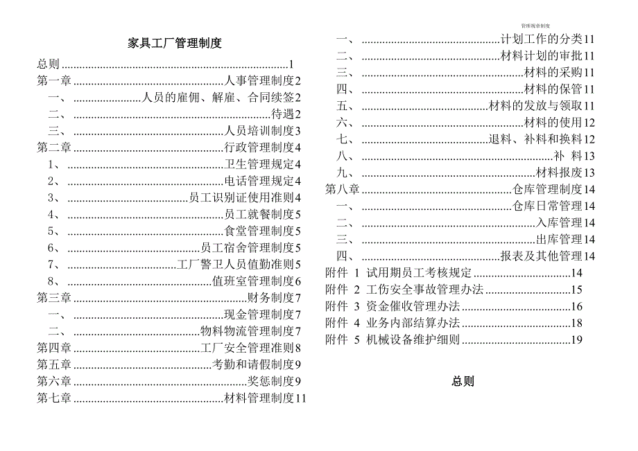 2020年家具厂管理制度3035360117__第1页