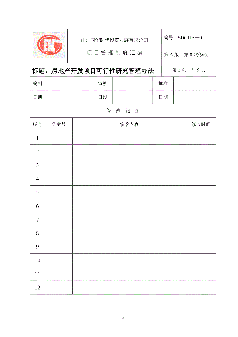 2020年山东国华投资房地产项目管理制度汇编XXXX751503710__第2页