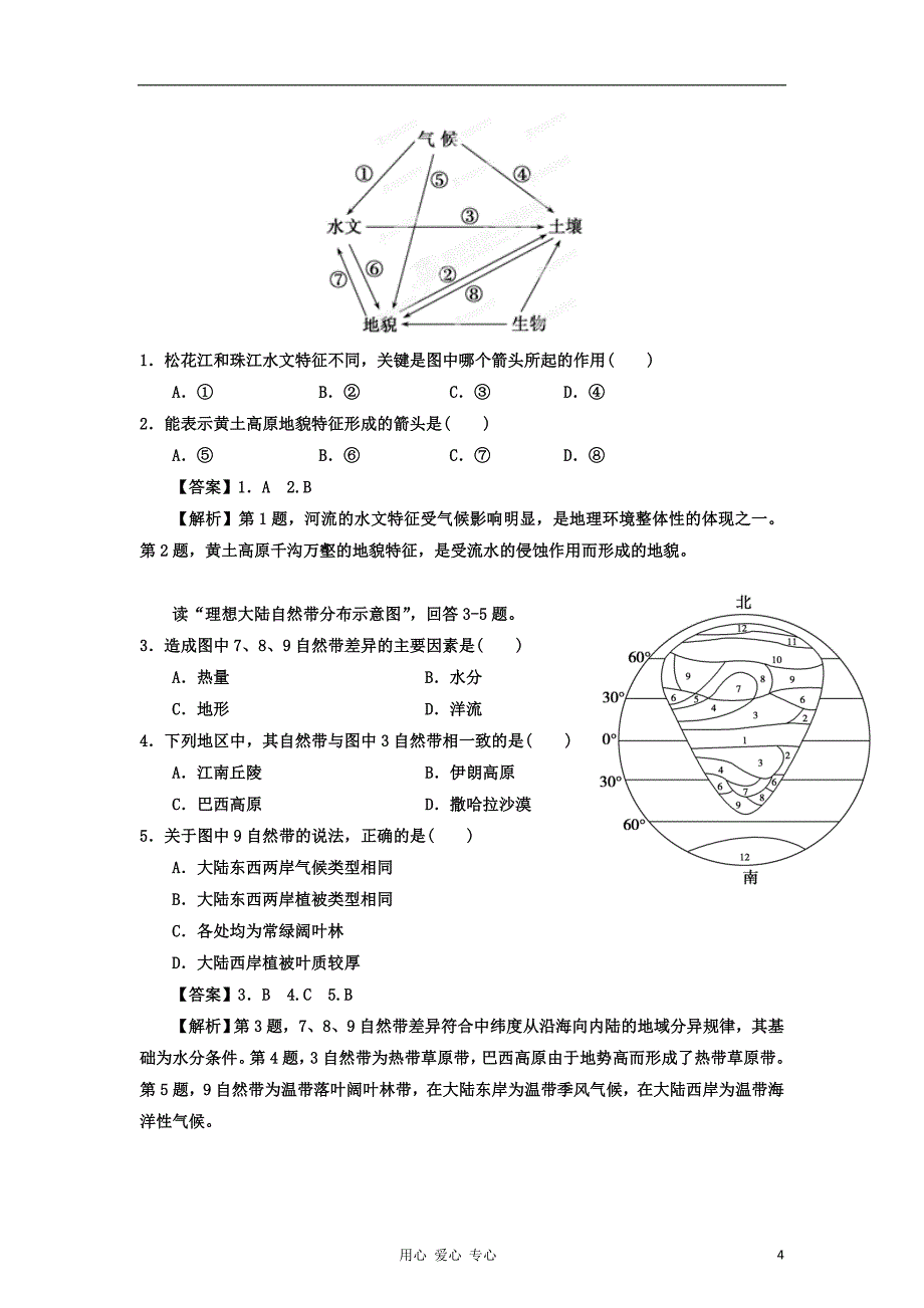 2013年高考地理一轮复习精品学案 专题13 自然地理环境的整体性与差异性（教师版）.doc_第4页