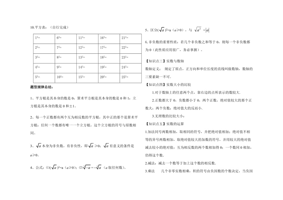 人教版七年级数学下册第六章实数知识点汇总.doc_第2页