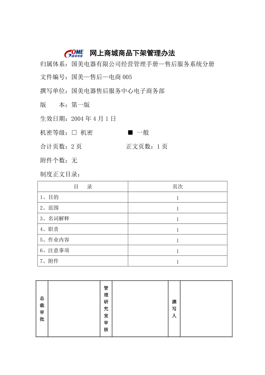 (2020年）网上商城商品下架管理办法__第1页