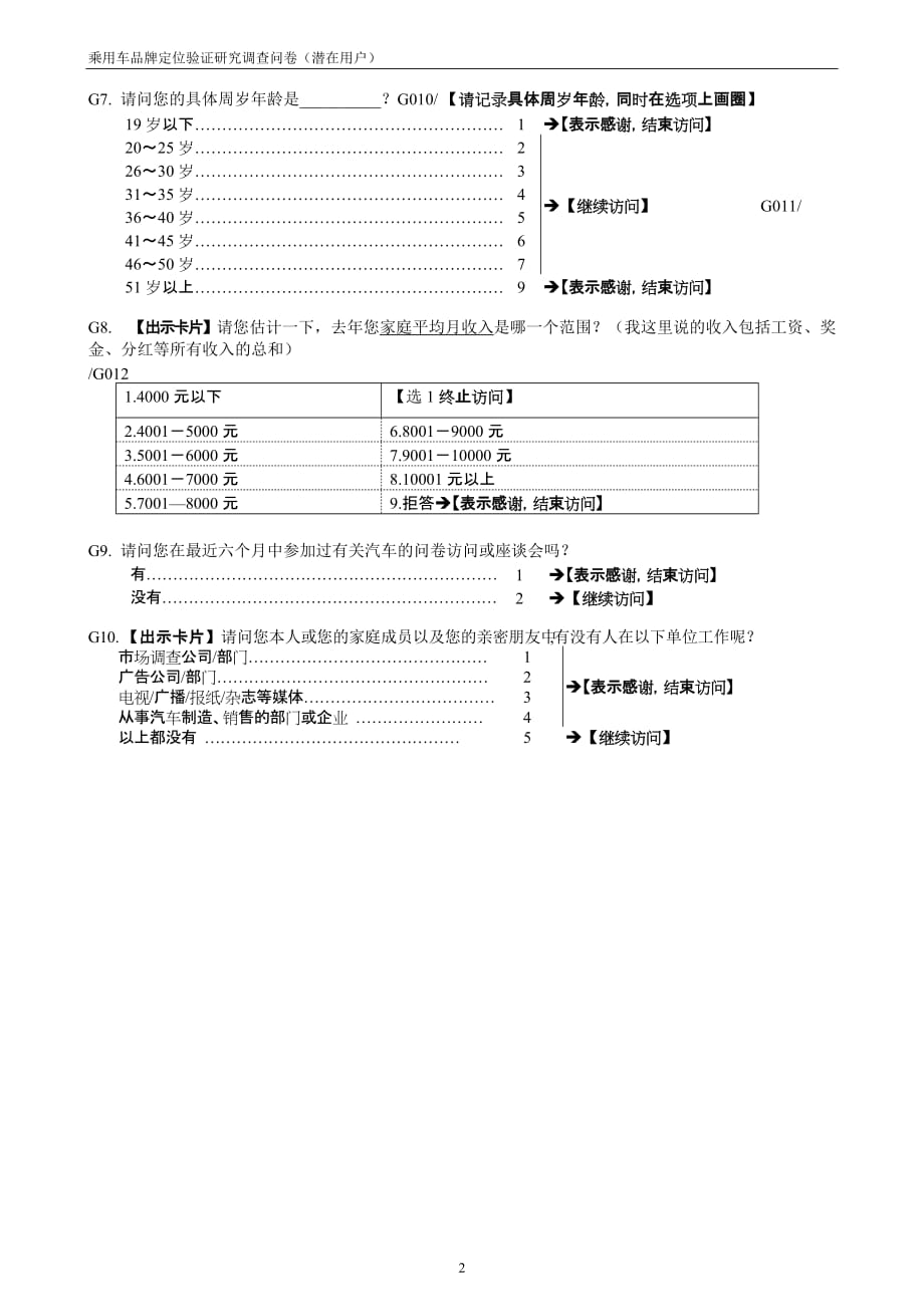 2020年(品牌管理）某家庭轿车品牌定量问卷(潜在)_第3页