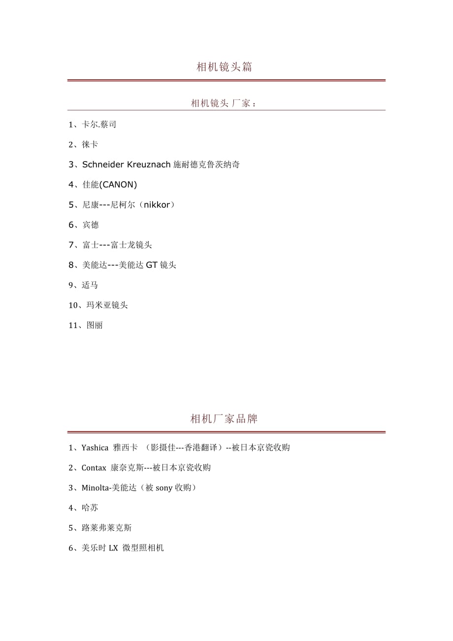 2020年(品牌管理）相机、镜头品牌知识_第2页