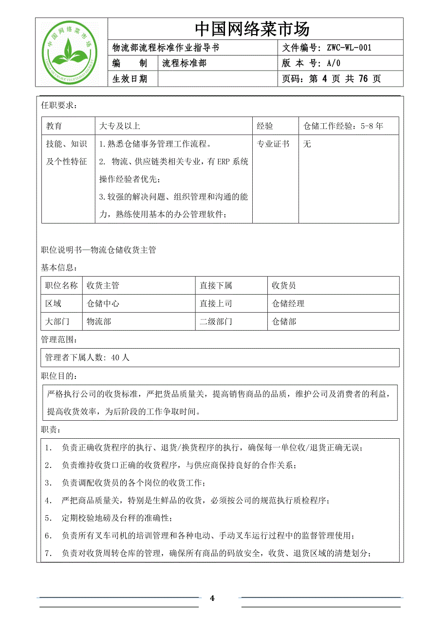 2020年(流程管理）物流部仓储标准流程作业指导书_第4页