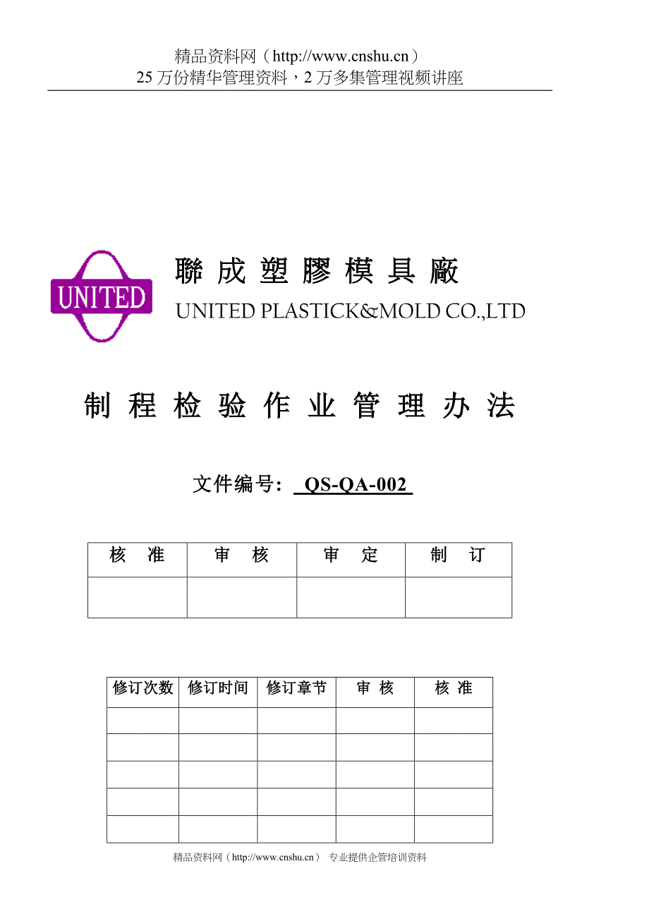 2020年（管理制度）QS-QA制程检验作业管理办法__第1页