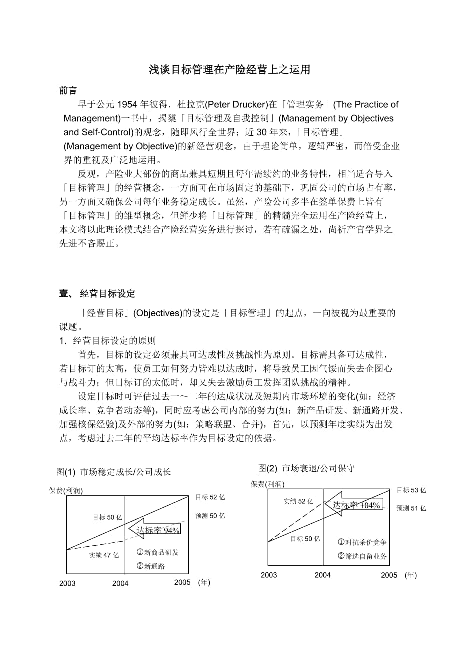 2020年(目标管理）浅谈目标管理在产险经营上之运用_第1页