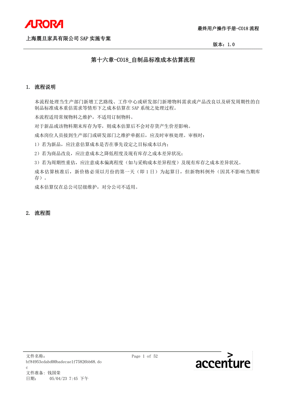 2020年(流程管理）第十六章-CO18_自制品标准成本估算流程_第1页