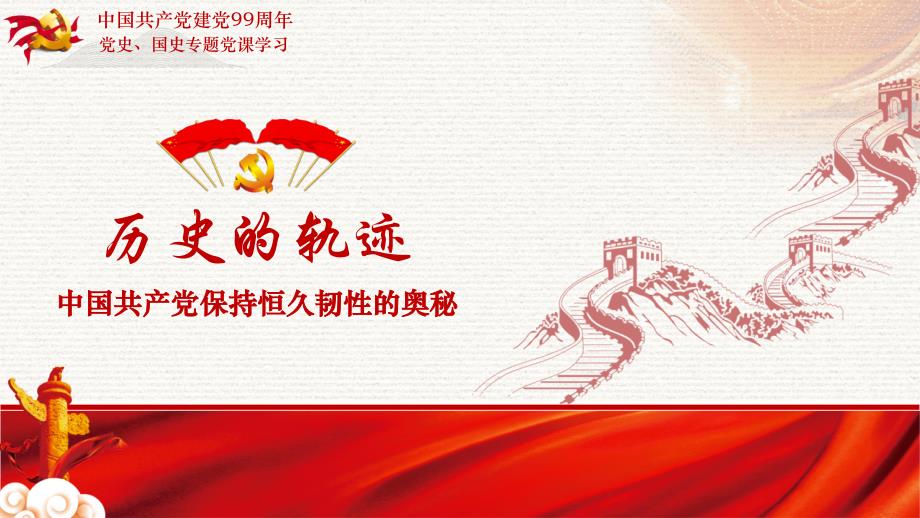 2020年七一党课热烈庆祝中国共产党建党九十九周年PPT模板（2）_第1页