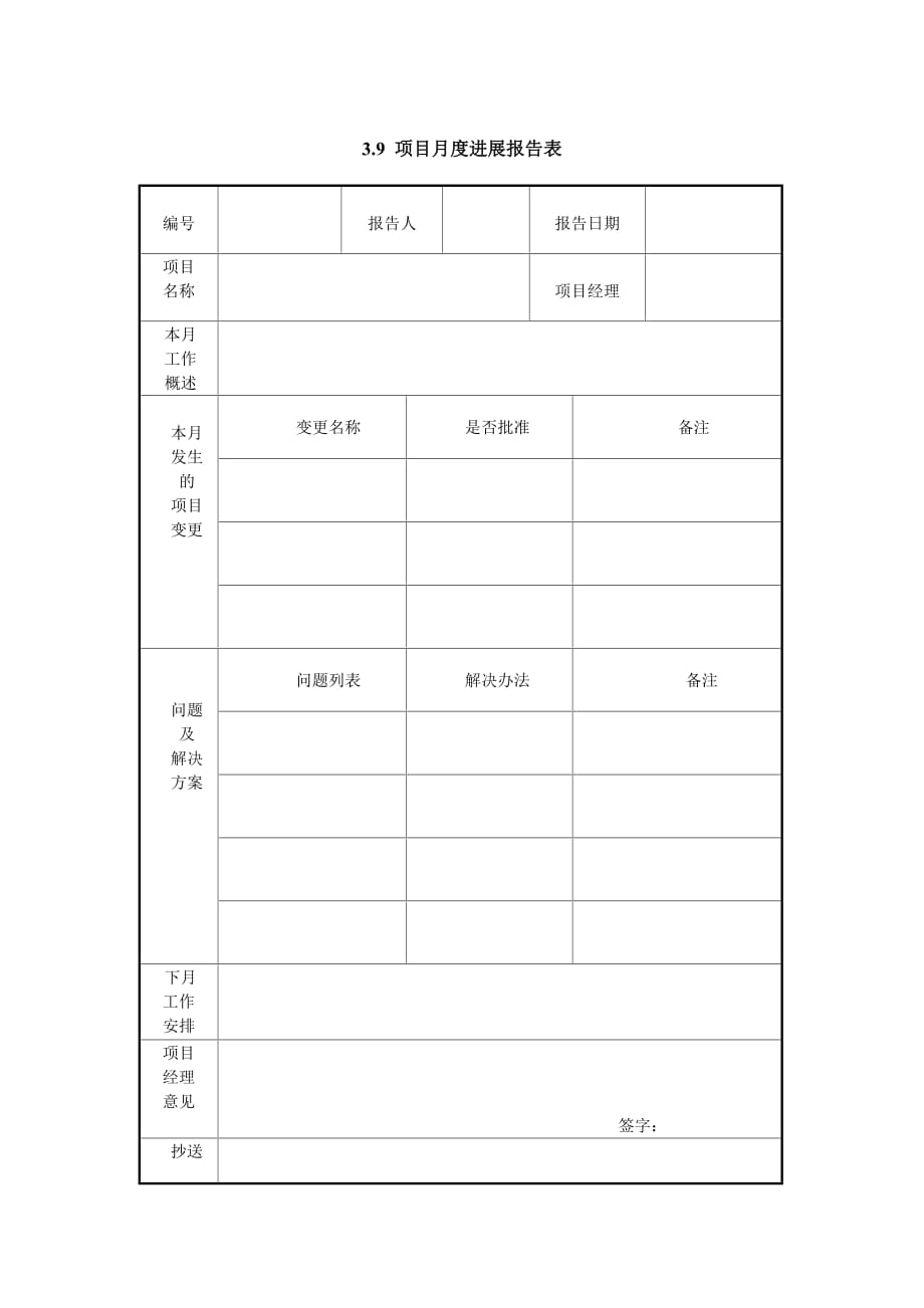 2020年(年度报告）项目月度进展报告表_第1页