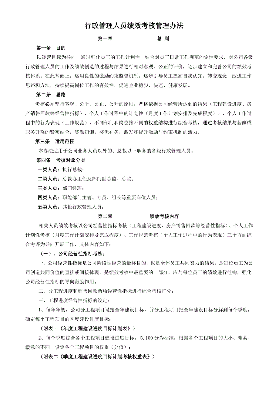 2020年(绩效管理方案）行政管理人员绩效考核方案_第1页