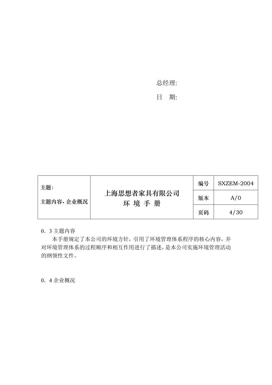 2020年(企业管理手册）上海思想者家具有限公司环境手册_第5页