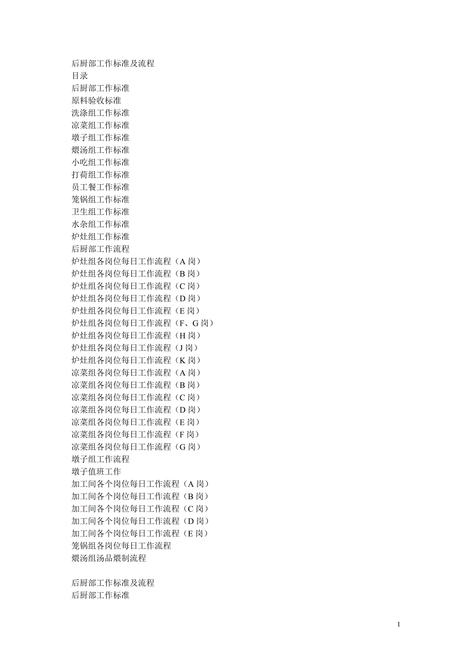 2020年(流程管理）后厨部工作标准及流程_第1页
