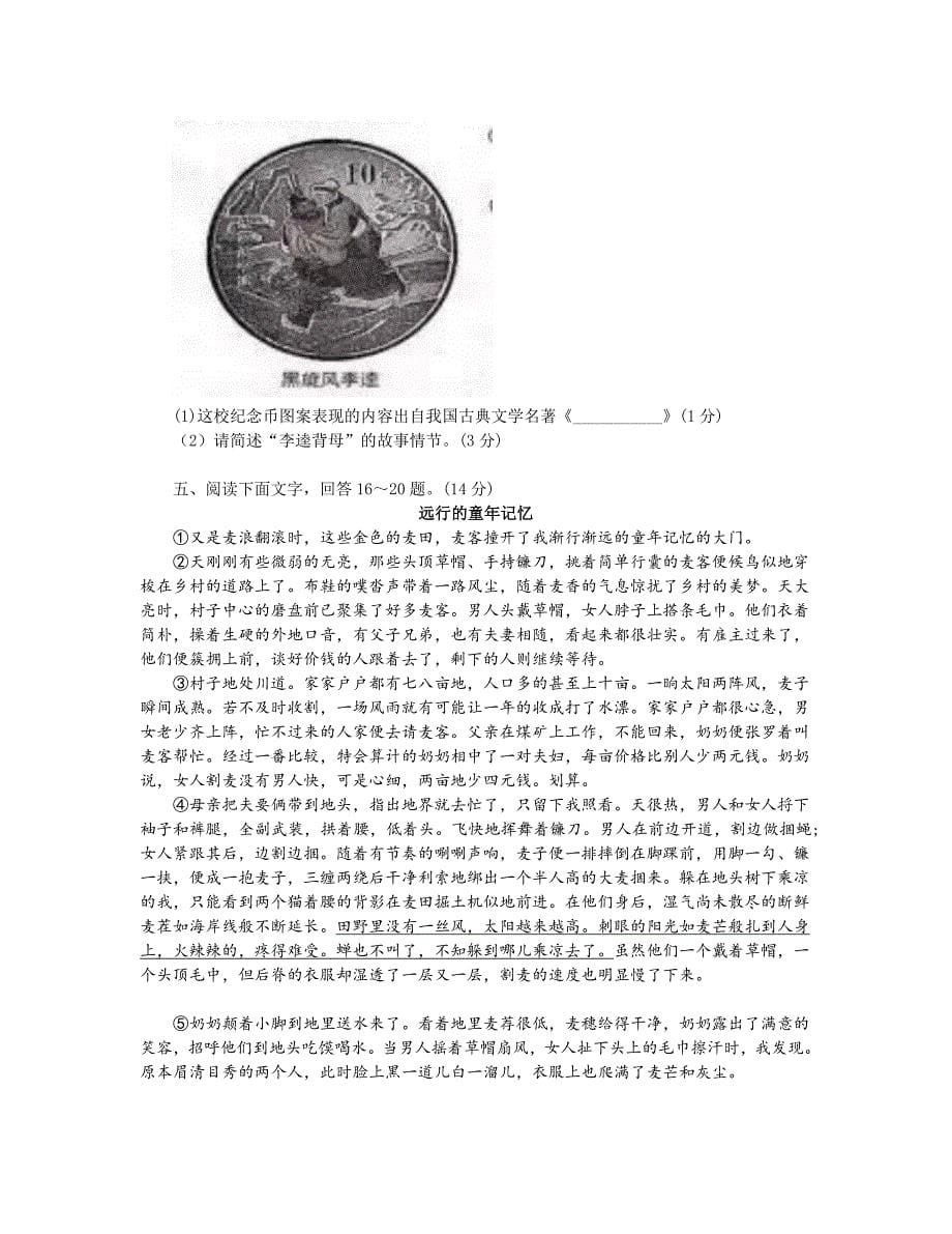 河北省中考语文试题含答案_第5页