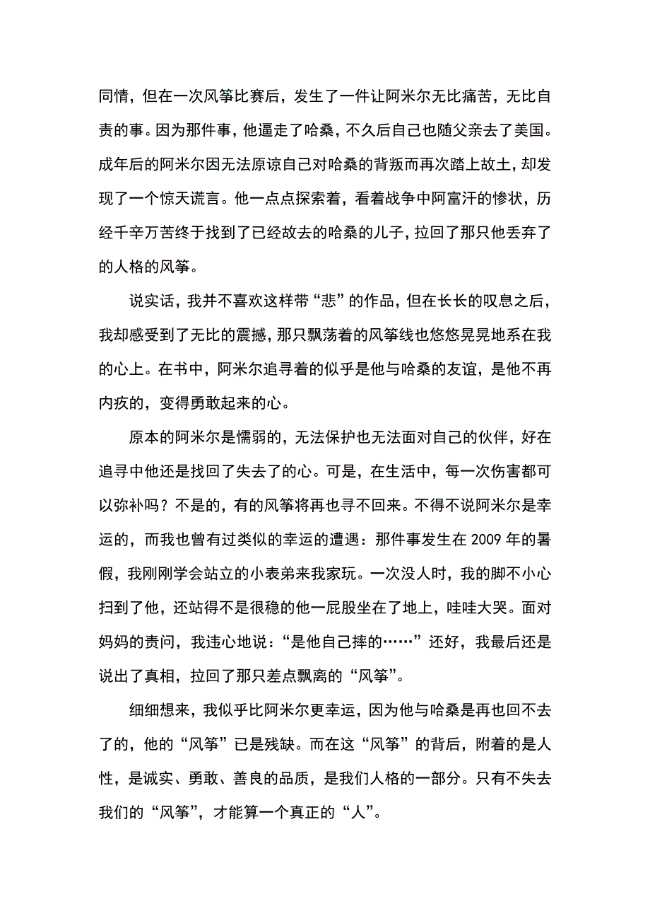 追风筝的人读书笔记9篇(2)_第3页