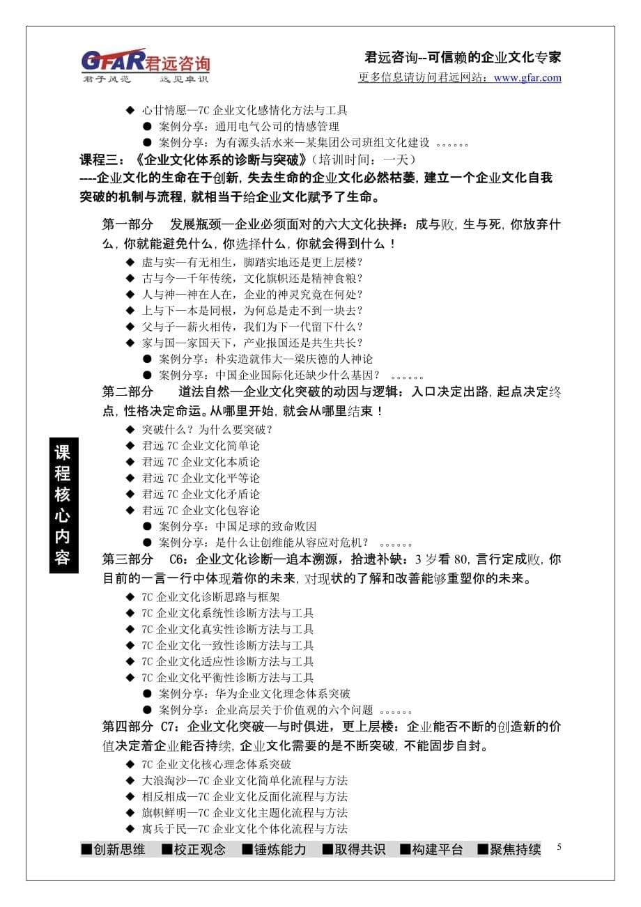 2020年（企业文化）(广州君远企业文化管理咨询公司系列企业文化培训课程)_第5页