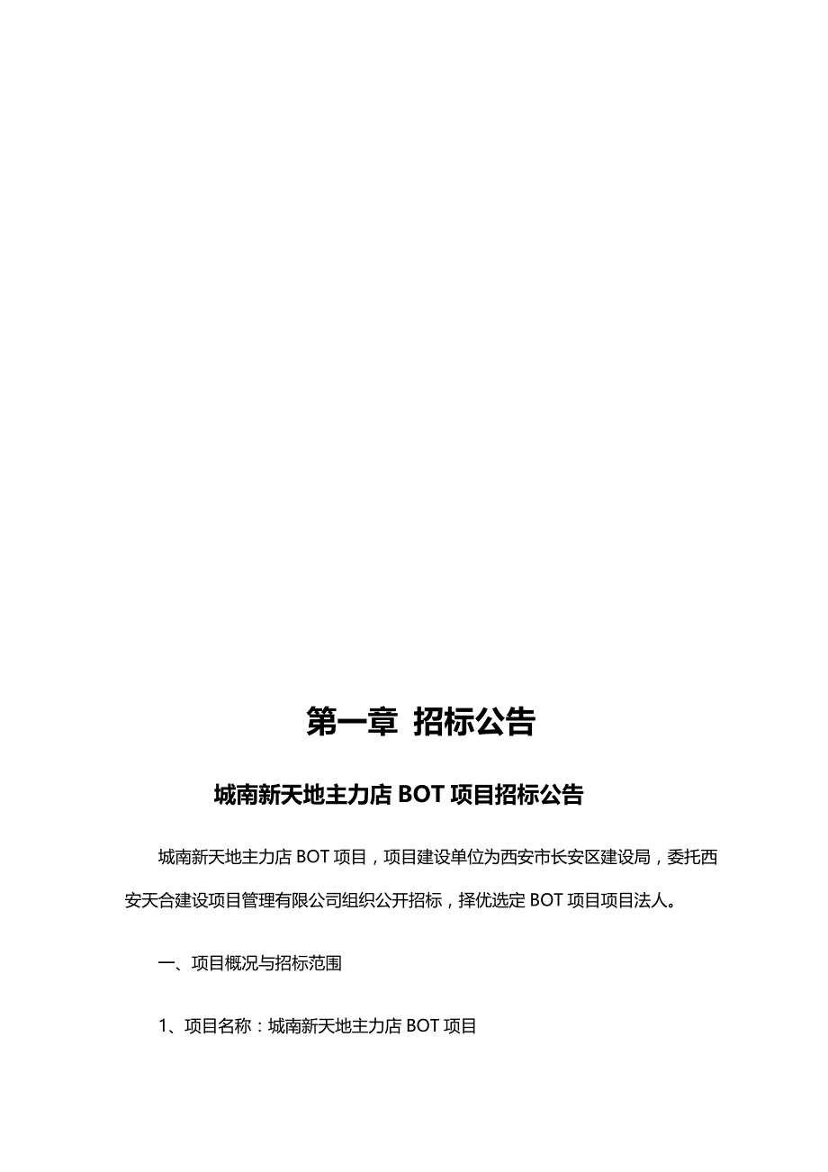 （招标投标)城南新天地BOT项目招标文件定版_第4页