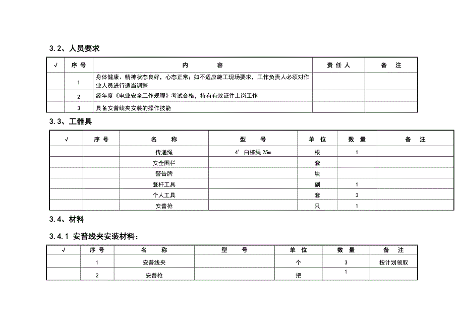 10kV安普线夹安装、拆卸作业指导书_第3页