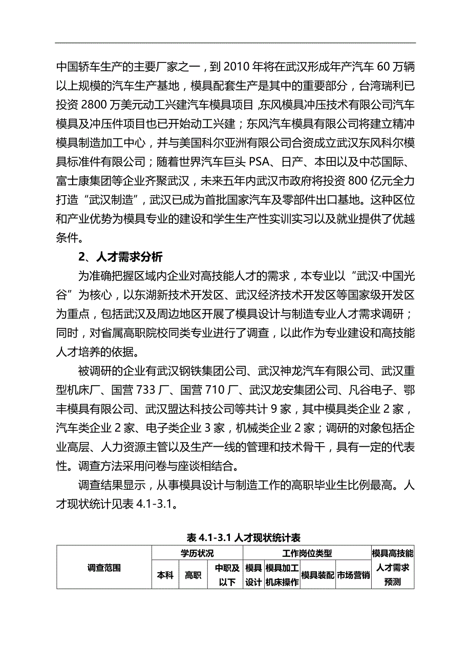 （数控模具设计)武汉职业技术学院模具设计与制造专业建设方案_第3页