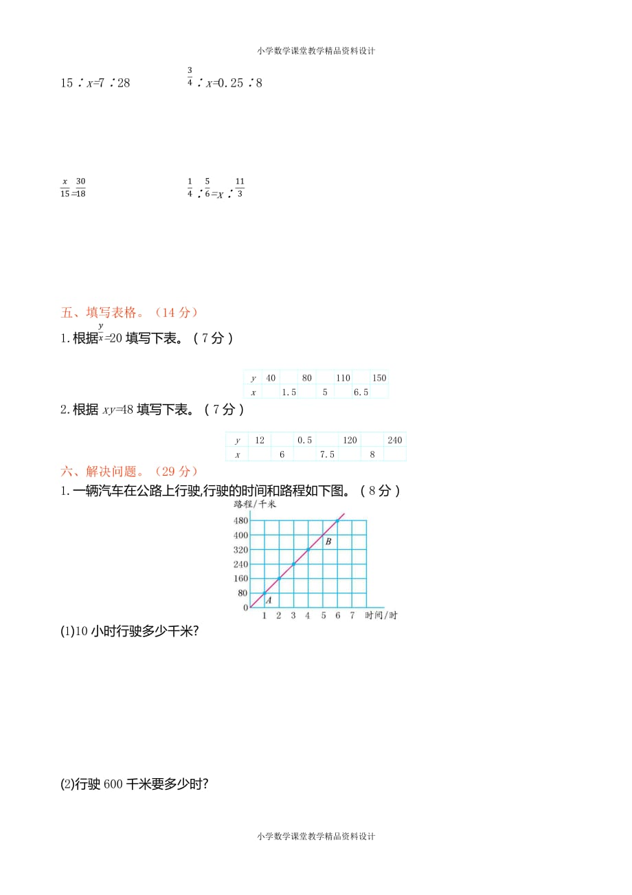 新北师大版小学六年级下册数学第四单元测试卷及答案_第2页