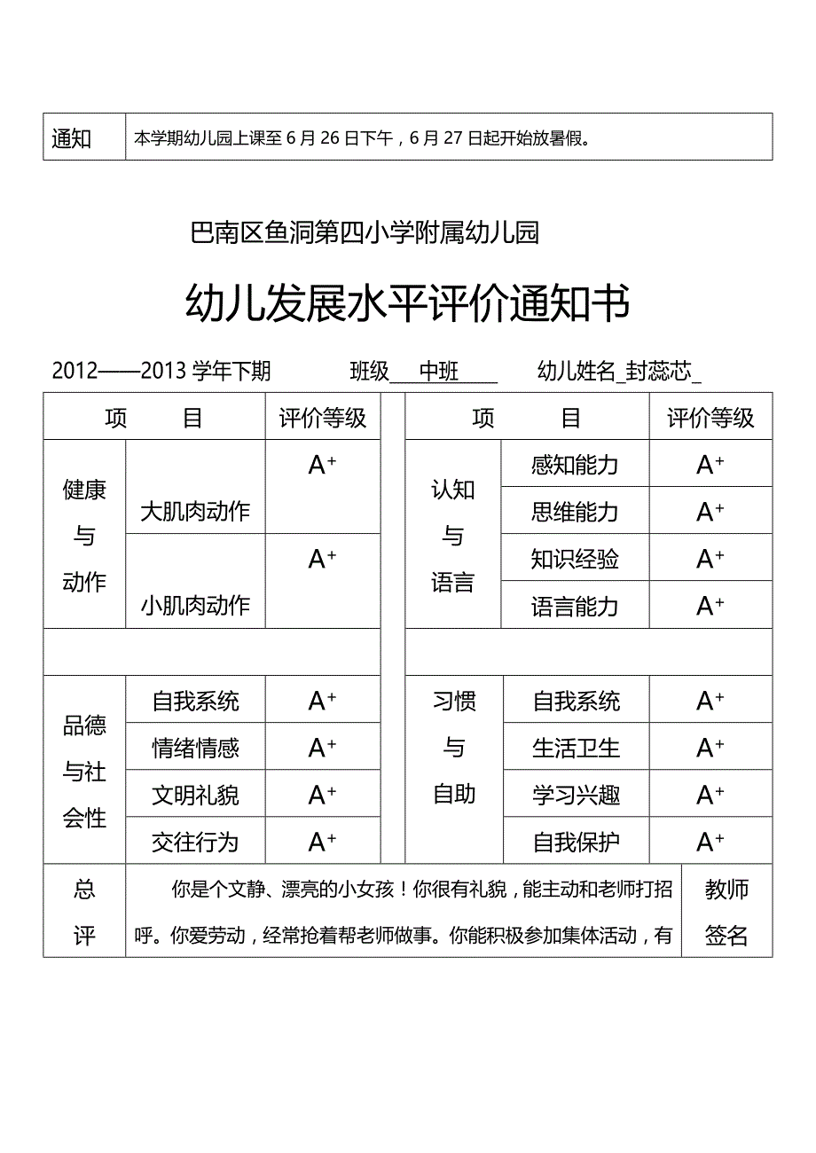 2020年（发展战略）幼儿发展水平单_第3页