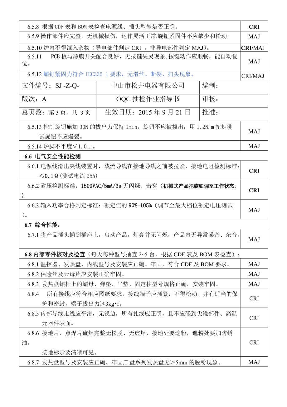 小家电检验作业指导书_第3页