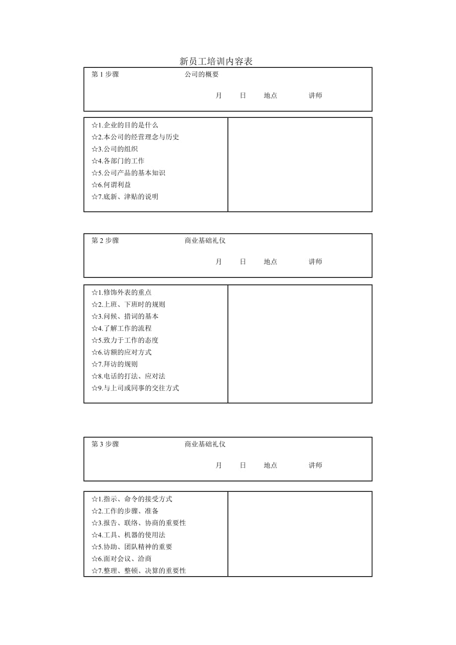 2020年企业培训培训表单大全个 (32)_第1页