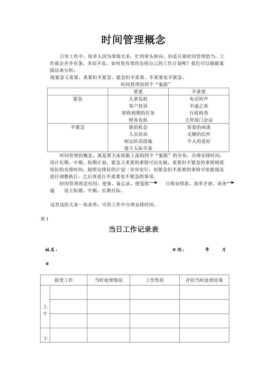 2020年(时间管理）时间管理概念_第1页