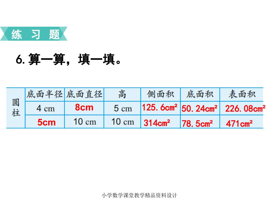 苏教版六年级下册数学教学课件-第二单元圆柱和圆锥-第3课时 练习二_第2页