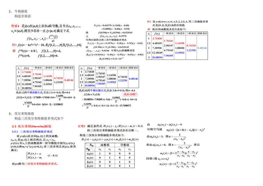 数值分析 期末复习(整理版)_第3页