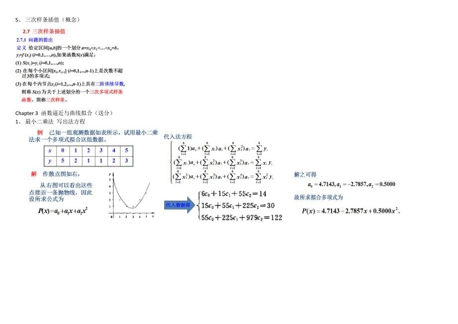 数值分析 期末复习(整理版)_第5页