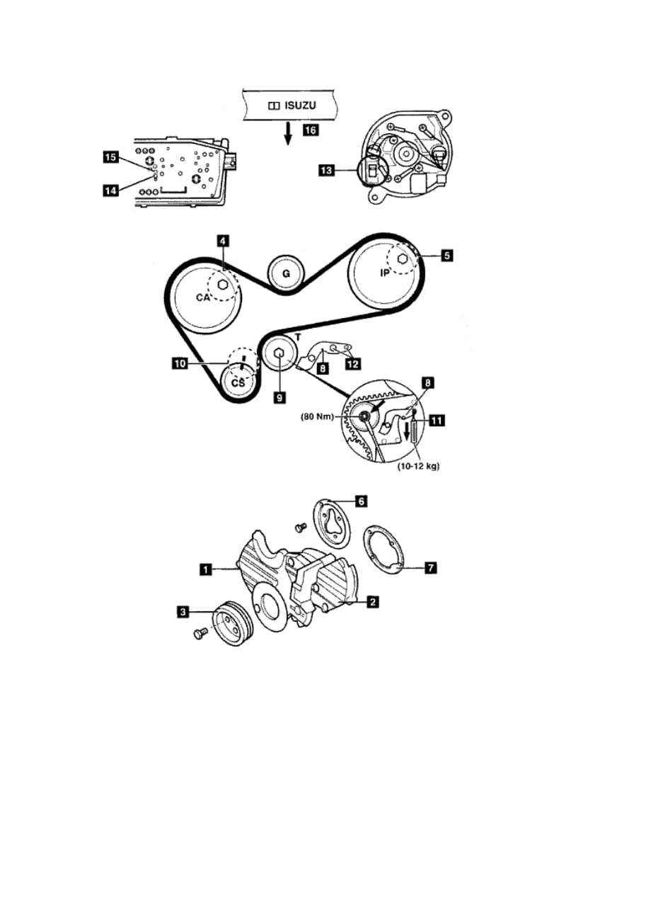 isuzu 五十铃柴油发动机正时皮带拆装及正时图doc