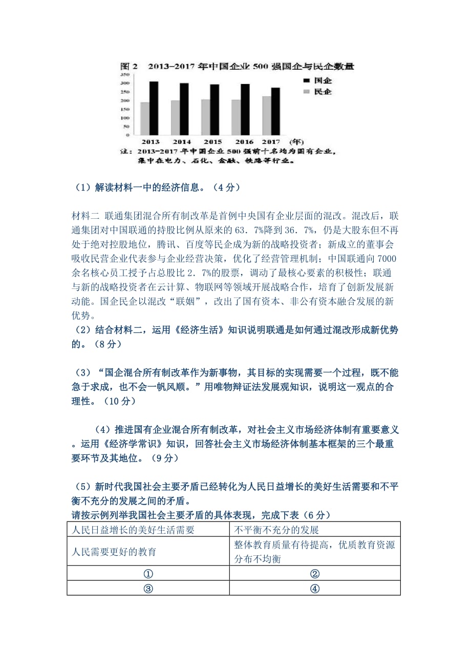 2018年高考文综政治天津卷及参考答案.doc_第4页