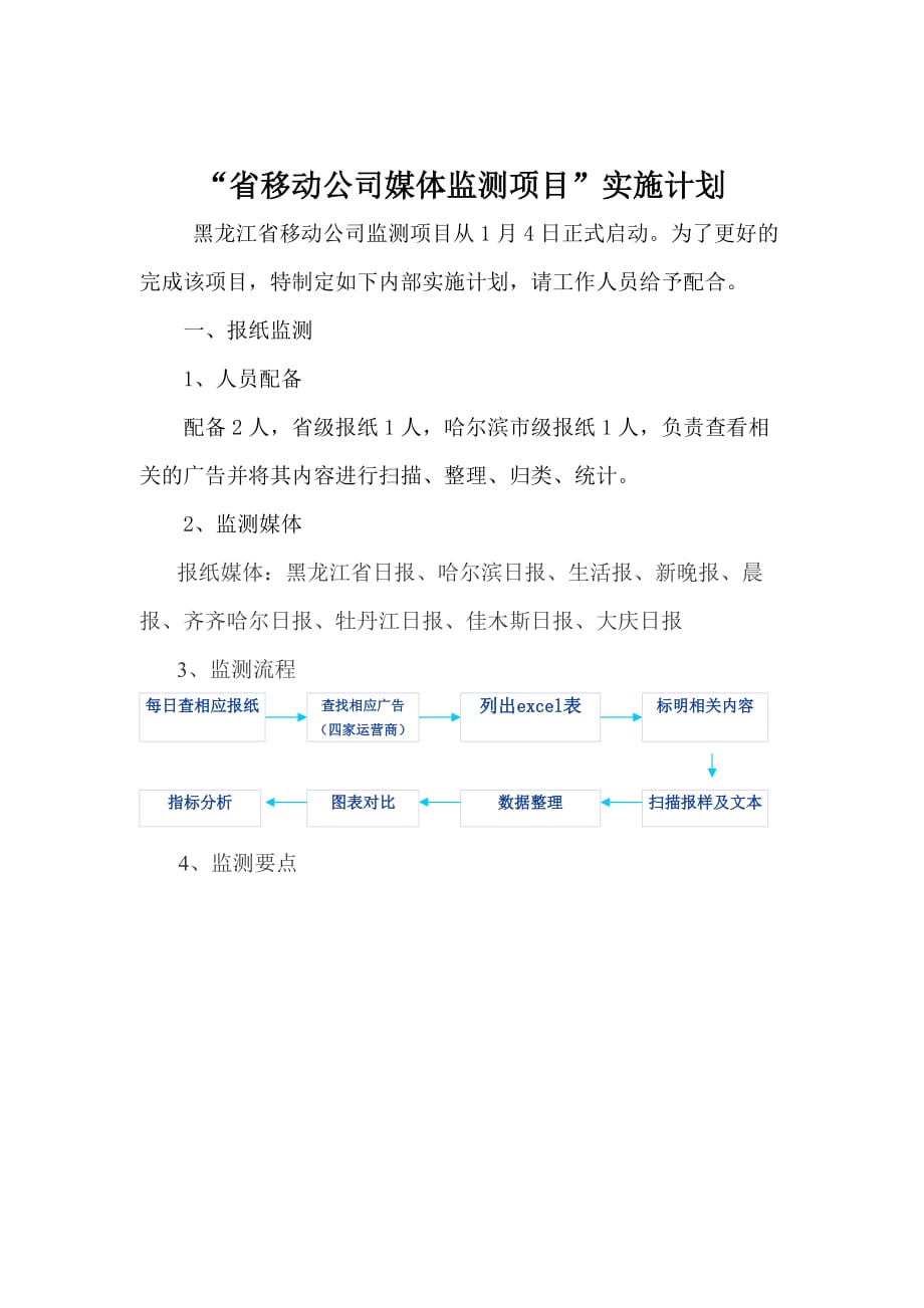 （2020）年项目管理省移动公司媒体监测项目”实施计划_第1页