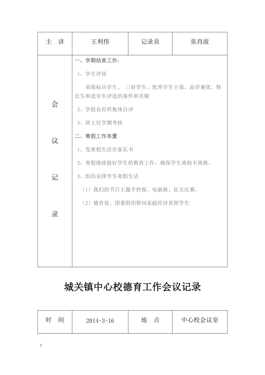 小学德育工作会议记录教学讲义_第3页