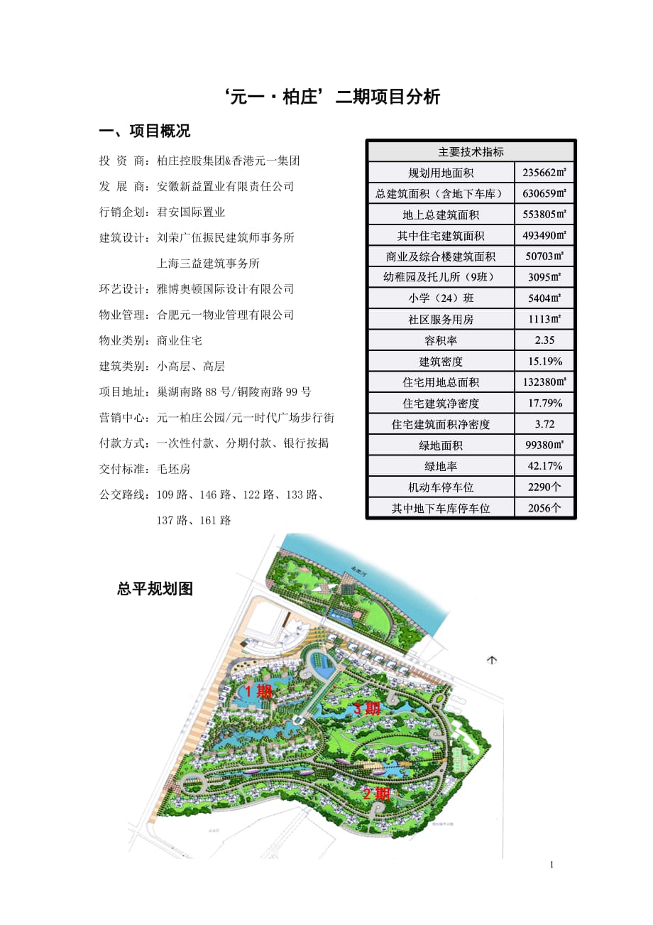 （2020）年项目管理元柏庄”二期项目分析_第1页