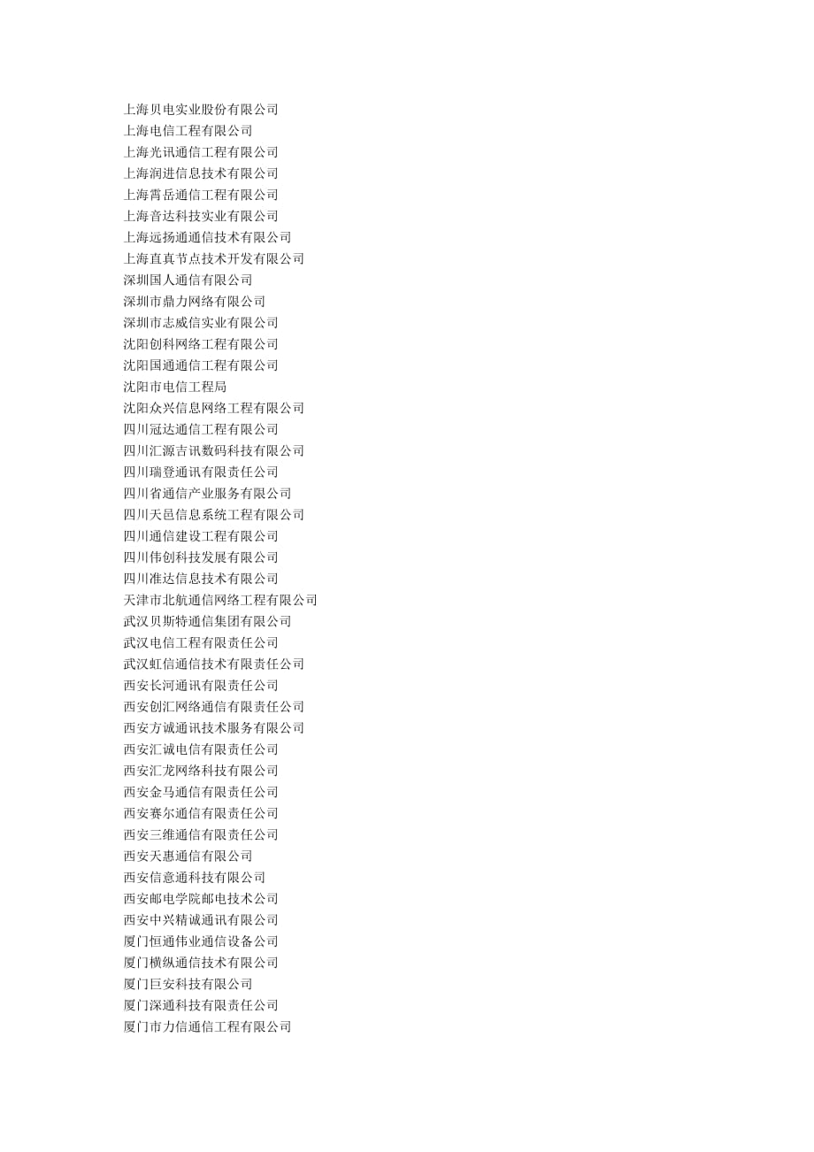 最新全国通信行业第三方公司(外包公司)_第4页