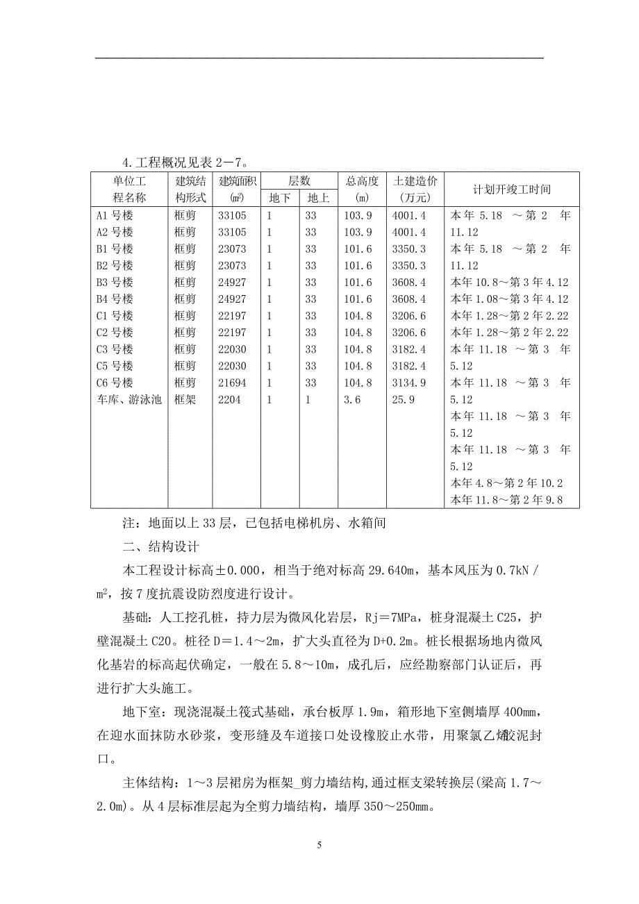 （房建工程施工组织设计）层的高级豪华高层商住楼施工组织设计_第5页