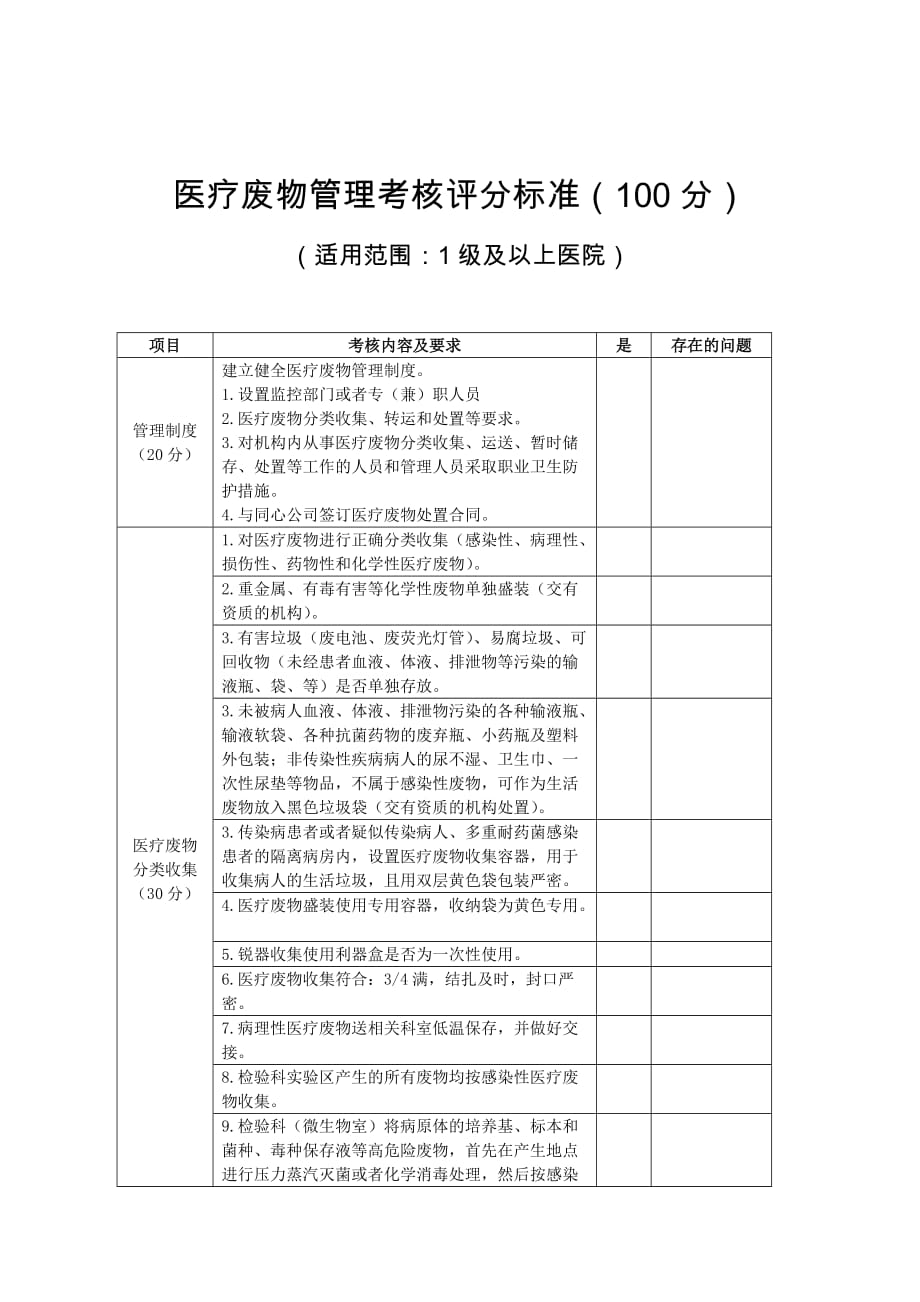 医疗废物管理考核评分标准.doc_第3页