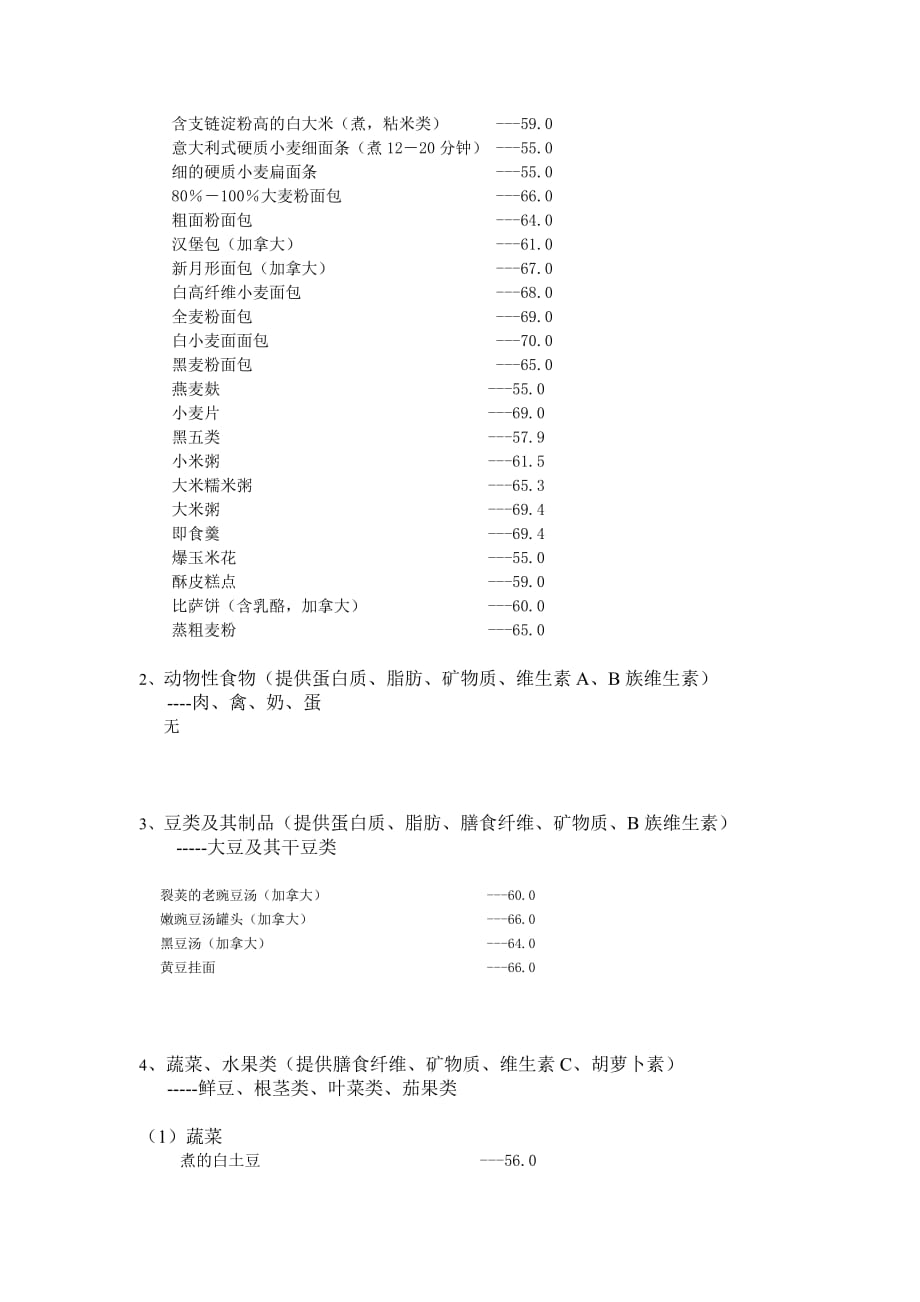 六大类食物GI值高中低分类.doc_第3页