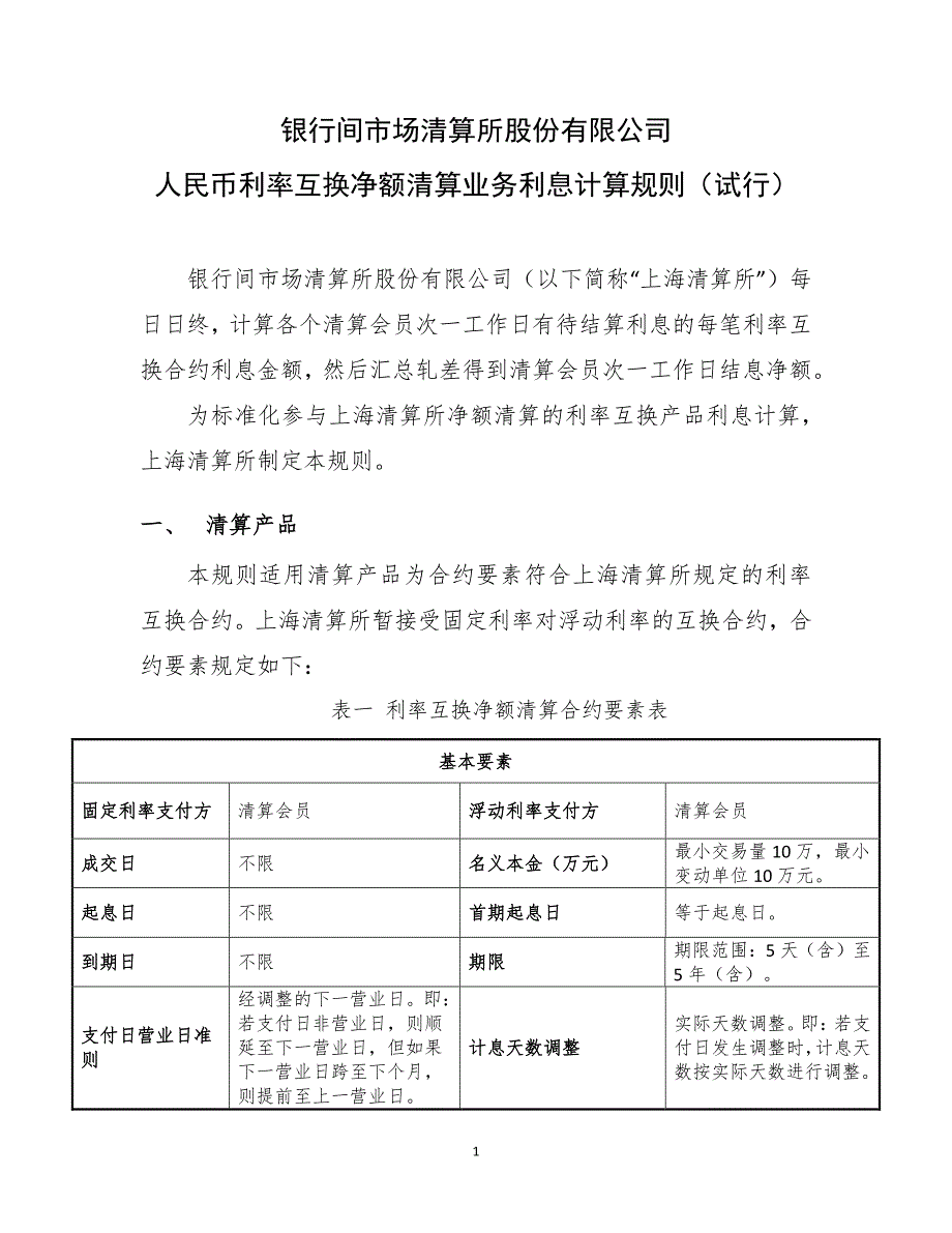 人民币利率互换净额清算业务利息计算规则.pdf_第1页