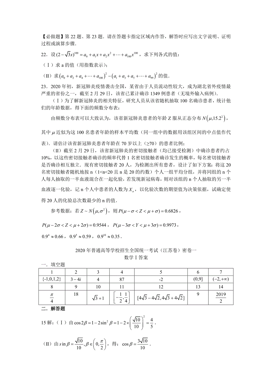 2020届普通高等学校招生全国统一考试（江苏卷）密卷一（含附加题）_第4页