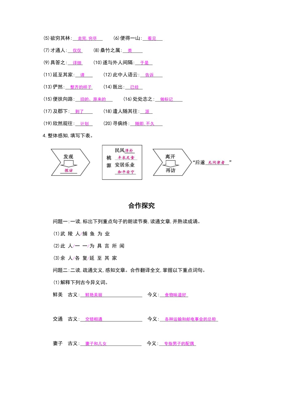 桃花源记含答案_第2页