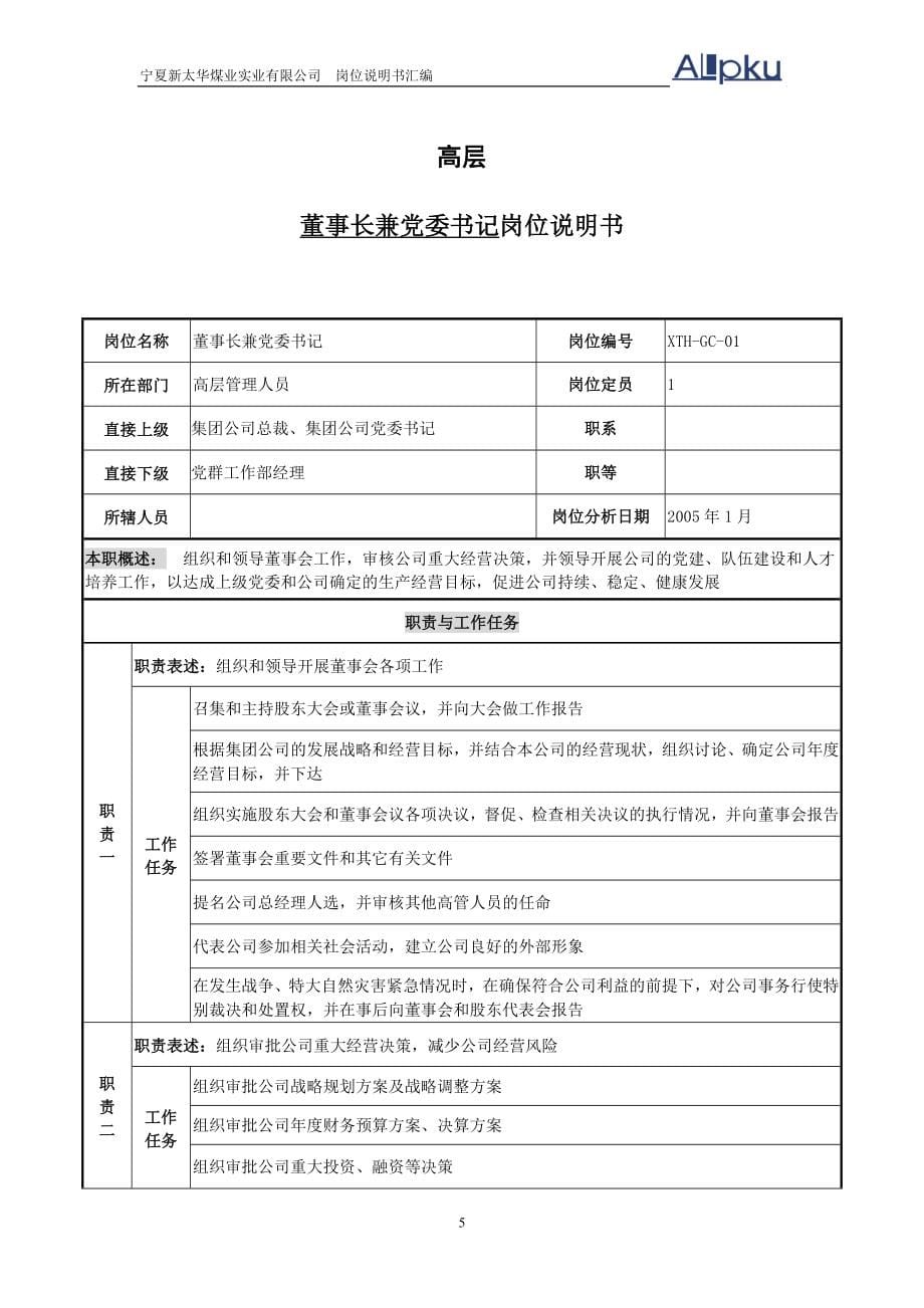 2020年(项目管理）新太华项目人力资源文件-1岗位说明书汇编0323_第5页
