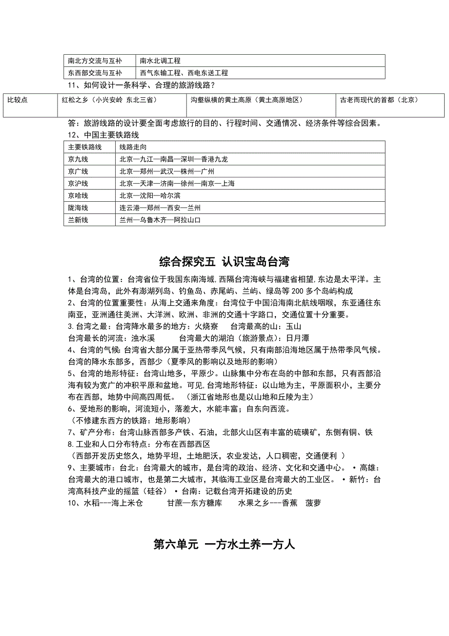 vorAAA2020学年七年级下册历史与社会复习提纲(新人教版)_第4页