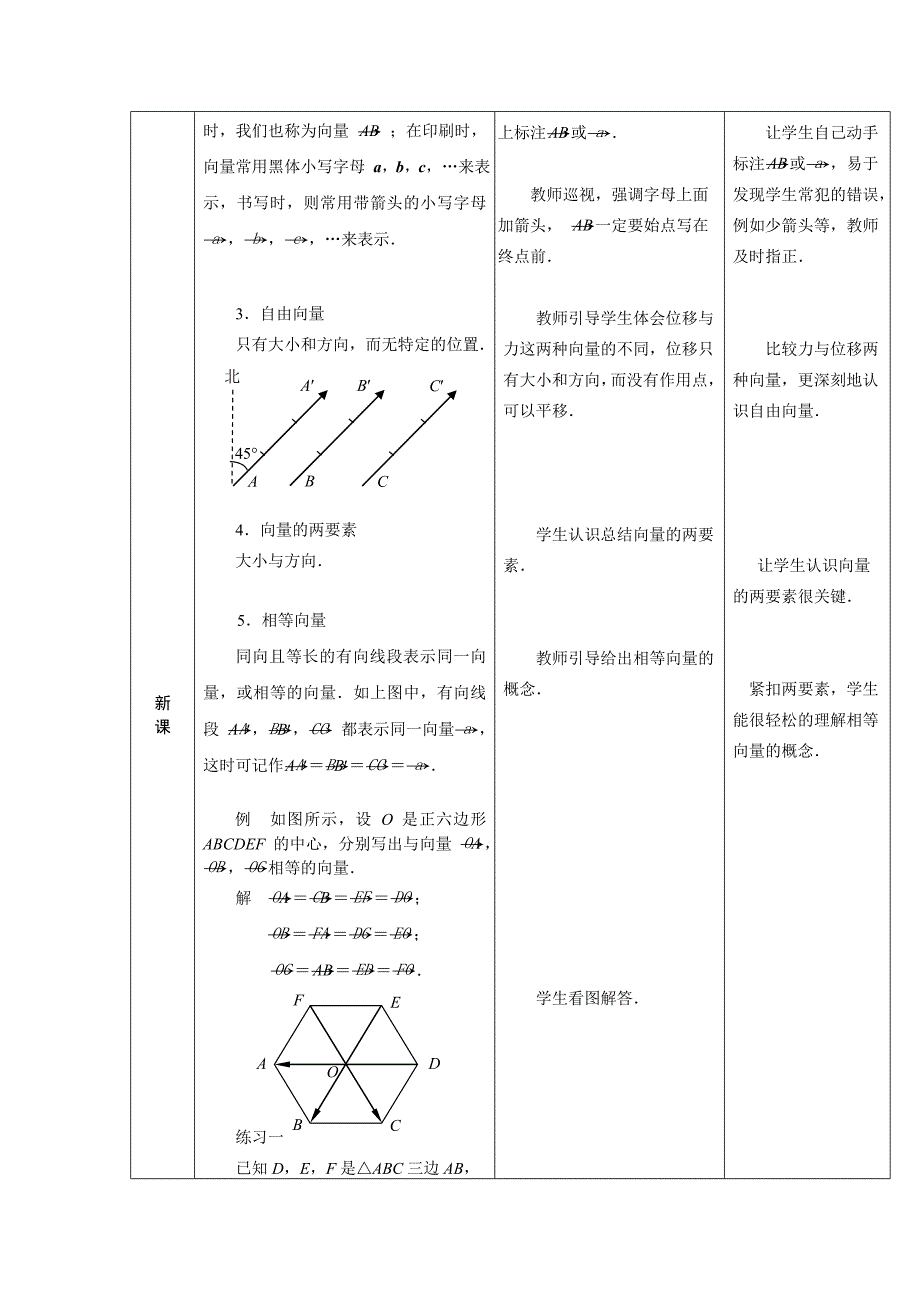 人教版中职数学教案第七章平面向量教案_第2页