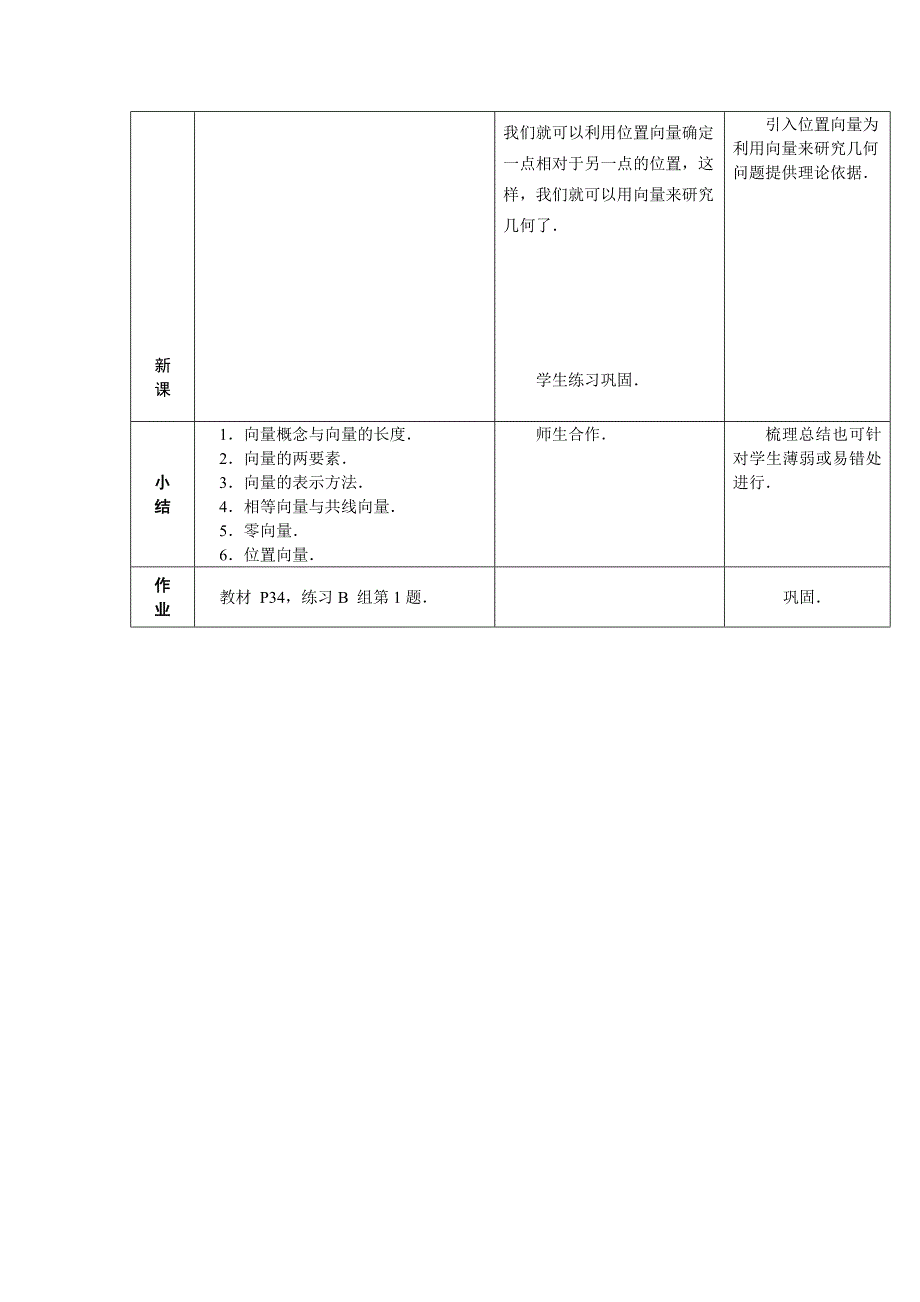 人教版中职数学教案第七章平面向量教案_第4页