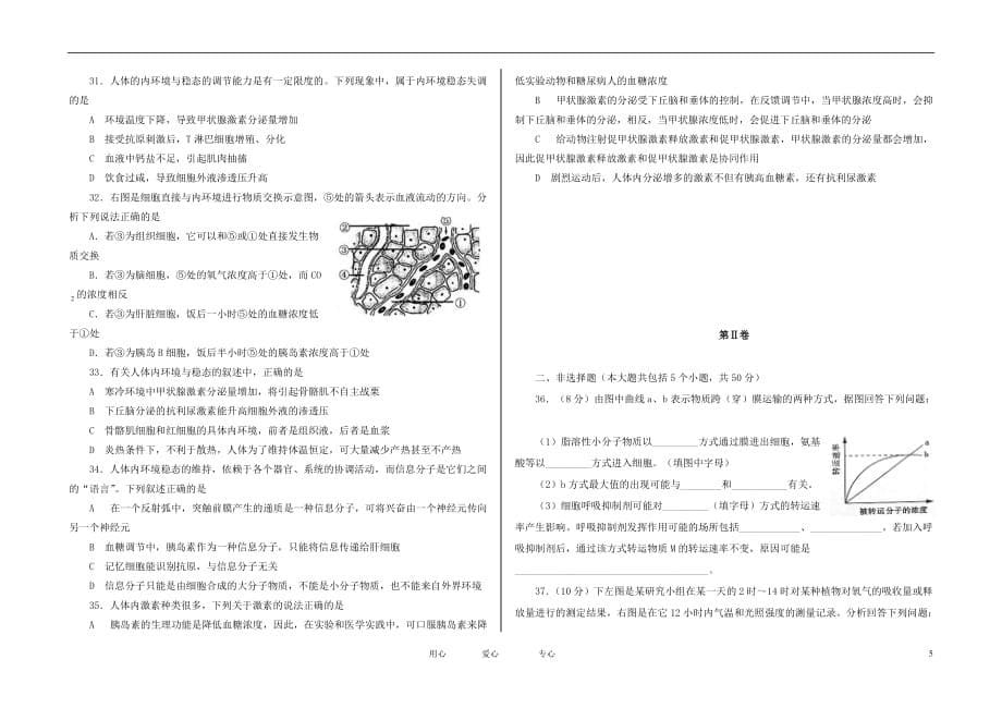 河南省巩义二中2012届高三生物上学期期中考试试题新人教版.doc_第5页