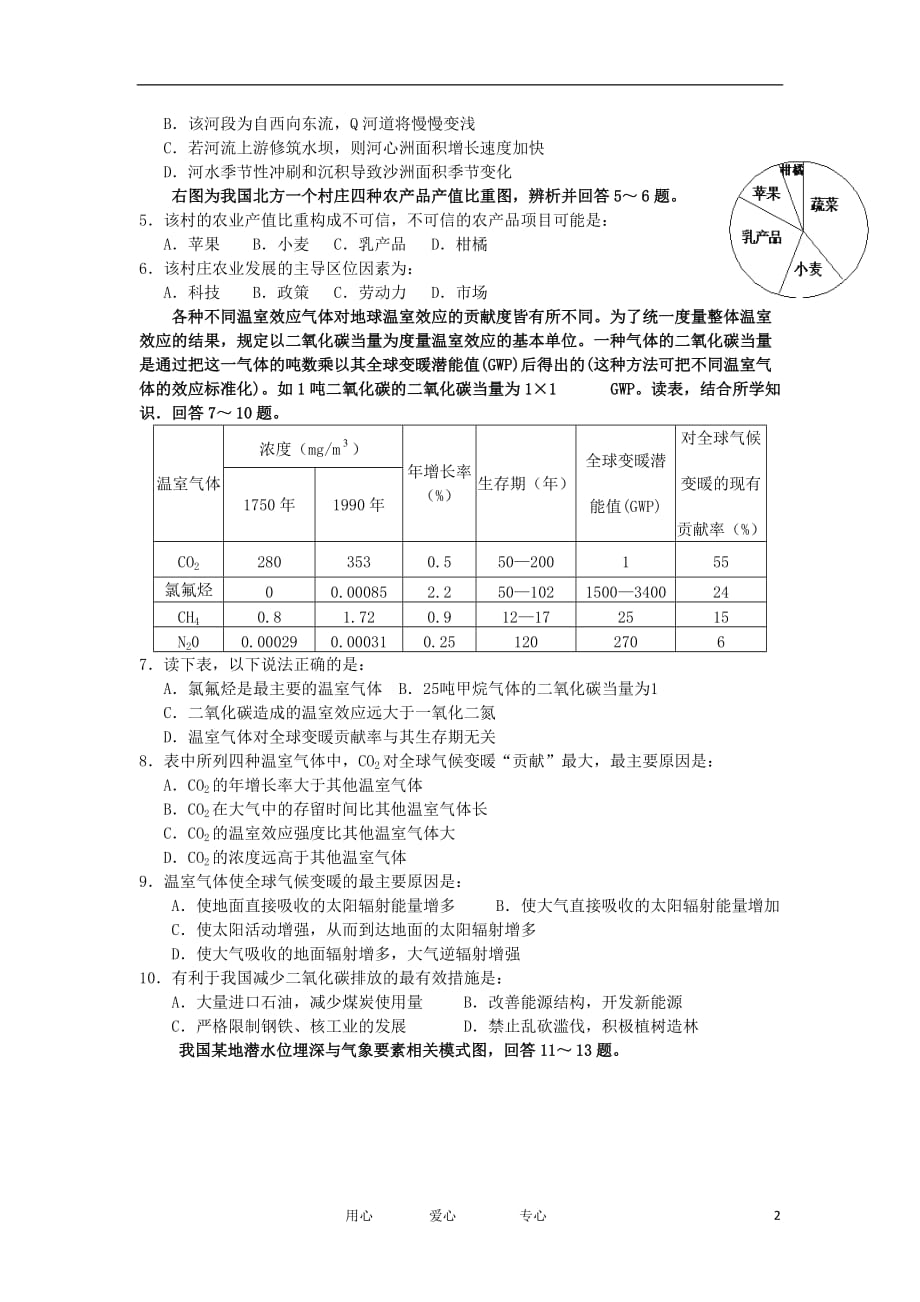 浙江省2011-2012学年高二地理下学期期中考试试题【会员独享】.doc_第2页